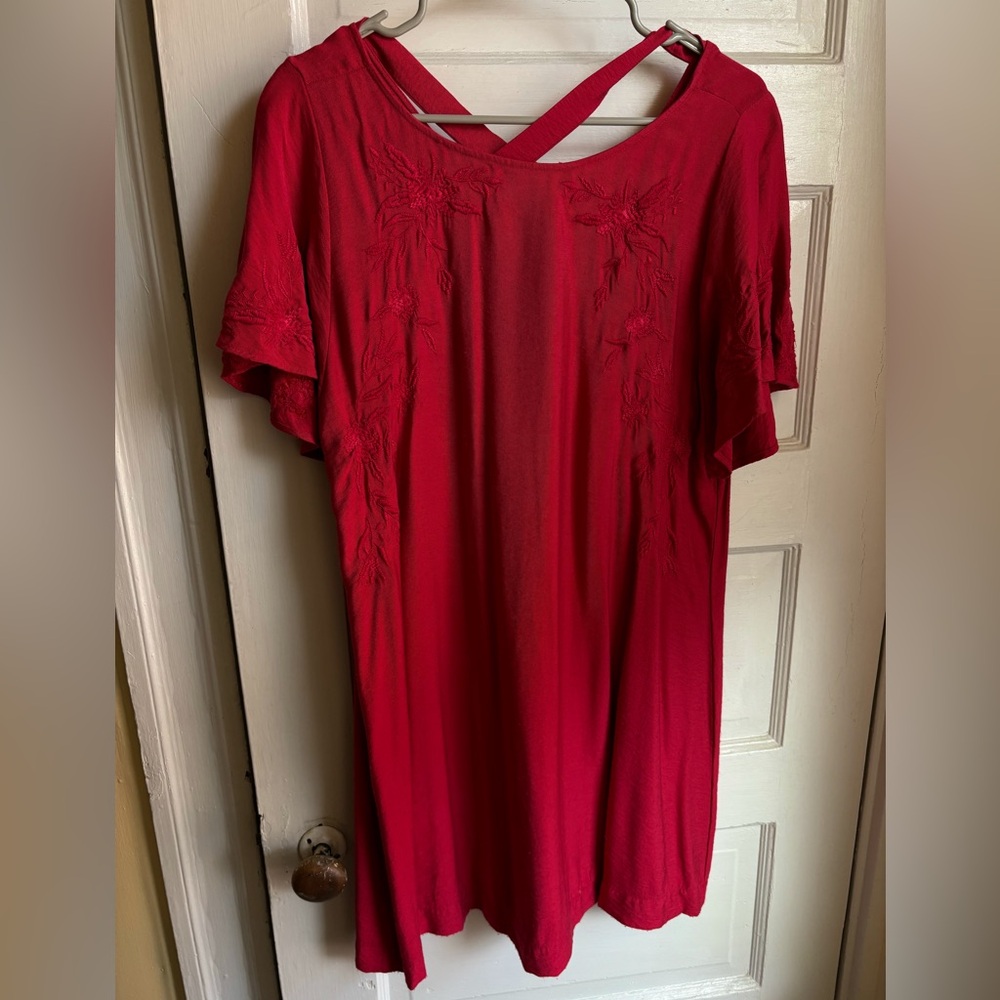 Loft Pink Embroidered Dress